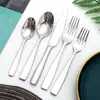 Estilo Escandinavo Cabo Lixado Aço Inoxidável de Alta Qualidade Talheres Faca, Garfo e Colher para Restaurante Ocidental Talheres de Aço Inoxidável de Grau Alimentício