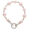 Pulsera Barroca Exquisita de Flor de Zircón y Perla Redonda, Pulsera de Lujo Ligero y Gama Alta, Joyería de Mano Dulce Retro Francesa