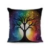 Funda de Almohada Estampado Floral de Arte Retro Transfronterizo Árbol Abstracto Colorido Hogar Sala de Estar Sofá Funda de Cojín Decorativa