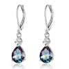 Pendientes de Zirconia en Forma de Gota de Lujo Ligero Exclusivos de Amazon Transfronterizos, Pendientes Versátiles de Gama Alta de Nicho al por Mayor