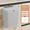 Lixeira de cozinha de parede à prova de odor com tampa para banheiro à prova d'água sem furos para casa com anel de pressão lixeira alto valor