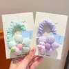 Novidade de Primavera Estilo Infantil Laços de Cabelo de Flor, Presilhas de Cabelo Fofas de Desenho Animado para Meninas Que Não Danificam o Cabelo, Elásticos de Cabelo Tipo Intestino Delgado, Cordas de Cabelo
