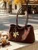 2026 Nuevo Bolso Tote Retro Merade Gran Capacidad para Viajes Diarios Bolso de Hombro Único Versátil Simple de Mano para Mujer
