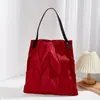 Bolsa Tote Geométrica, Bolsa de Mão, Bolsa de Lona, Design Plissado Geométrico de Ombro Único, Bolsa Plissada, Bolsa de Grande Capacidade para Mulheres