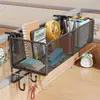 Estante de Almacenamiento para Escritorio, Estante Colgante Ajustable de Gran Capacidad para Estación de Trabajo, Cesta con Gancho Colgante para Mesita de Noche