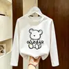 Camiseta Base de Dibujos Animados para Niñas Primavera y Otoño 2026, Moderna Nueva Versión Coreana Camiseta de Manga Larga Superior para Niñas