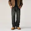 Ropa de Hombre Fengshe / Novedad Primavera y Otoño 2026 Jeans de Corte Recto Holgado con Estampado de Bambú Vintage Pantalones Largos de Calle para Hombre