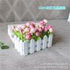 16 valla de madera traje de flor artificial flor artificial en maceta decoración de porche de sala de estar interior flores y plantas adornos de plantas pequeñas en maceta
