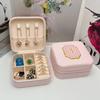 Joyero con letras creativas, portátil, estilo ins, para viajes, anillos, pendientes, collares, pendientes, caja de almacenamiento de joyas para las orejas