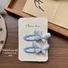 Nuevos Pasadores de Pelo Hechos a Mano de Tela Azul Estilo Coreano para Niños, Lindos Pasadores Laterales, Pinzas de Pato, Pasadores para Moños, Accesorios para el Cabello