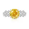 Anillo de Gema de Color Cortada en Rosa de Alta Venta en Transmisión en Vivo con Diamante de Alto Carbono Súper Brillante y Piedra Padparadscha, Disponible para Dropshipping en Douyin