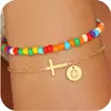 Pulseira Cruz de 26 Letras da Amazon, Moderna e Estilosa, Versátil para o Dia a Dia, Joia Empilhável de Camada Dupla para Mulheres 2025