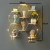 Prateleira de Armazenamento Criativa Irregular Sem Furos Montada na Parede para Sala de Estar, Decoração de Interior de Quarto, Decorações de Restaurante, Item Quente