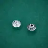 Contas Cilíndricas de Prata de Lei S925 com Padrões Estilo Chinês, Contas Espaçadoras Ufo, Pulseira de Corda Trançada Artesanal de Prata Pura, Acessórios de Contas Soltas para Pulseiras de Cristal