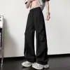 Pantalones Cargo Paracaidistas Secado Rápido Gris Oscuro para Hombre, Verano Delgados Estilo Americano Plegados de Pierna Recta Impermeables para Senderismo