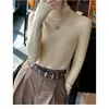 Suéter de Veludo de Visão Espessa, Macio e Amigo da Pele, para Mulheres, Estilo Outono, Roupa de Baixo Estilosa, Top Camiseta de Malha Slim