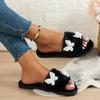 2024 Moda Transfronteriza Comercio Exterior para Mujer Talla Grande Mariposa Punta Abierta Hogar Interior y Exterior Chanclas de una tira con flecos para Mujer