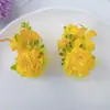 Acessórios de Cabelo Flor de Colza Fresca Pastoral Infantil, Laços de Cabelo Doces para Escola, Cordas de Cabelo Florais para Palco de Performance