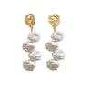 Brincos de Pérola Estilo Barroco com Agulha de Prata S925, Brincos Longos de Borla Elegantes e Sofisticados para Mulheres 6777