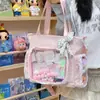 Nova bolsa de ombro transparente de grande capacidade para mulheres 2026, adequada para carregar pequenos itens, fãs de anime e pode segurar um letreiro luminoso