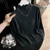 ¡Un disparo real! ¡Un disparo real! Suéter de punto de cachemira versátil para mujer Otoño/Invierno 2026 con cuello semi-alto