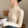 Nuevo Suéter de Cachemira para Mujer Otoño e Invierno, Cuello Alto Medio, Tejido de Punto, Capa Interior, Ajuste Delgado, Suéter Adelgazante