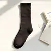 Meias para Outono e Inverno, Meias Retrô de Cano Médio, Meias Quentes e Fashion de Cor Sólida, Meias de Cano Médio Altamente Elásticas de Malha Felpuda, Meias Largas, Café
