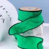 Fita de renda tramada com fio enrugado, laço de fita, acessórios de cabelo, material DIY, flor, embalagem de presente, fita de fio rabo de peixe