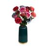 Flor artificial estilo chinês sala de estar exibição de mesa rosa flor de seda casamento auditório decoração 3 rosas búlgaras