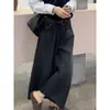 Jeans negros vintage cropped de talla grande para mujer, pantalones rectos de pierna ancha de cintura alta para adelgazar en verano, para tipos de cuerpo de pera