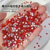 Joias para Nail Art com Pedras Diamante Laranja de Fundo Plano, Joias para Nail Art com Pedras Strass de Vidro Diamante Redondo Pequeno Laranja Âmbar Vermelho Brilhante