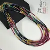 Collar de clavícula facetado con cuentas de zafiro rojo de color brasileño natural, joyería artesanal semiterminada, cuentas sueltas planas