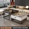 Mesa de Café de Lujo Ligero para Sala de Estar, Estilo Minimalista Moderno para Apartamentos Pequeños, Nuevo Modelo 2026, Mesa de Café Cuadrada de Vidrio Pizarra de Moda