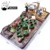 Bandeja de té para el hogar Mesa de té de madera Juego de Mar de Té grande de una sola pieza cuatro en uno soporte para estufa eléctrica automática generación