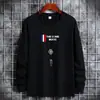 Camiseta de manga larga para hombre 2023 nueva ropa de primavera y otoño para hombre cuello redondo algodón camiseta básica para estudiante holgada talla grande top