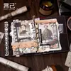Set de Papel de Materiales de la Serie Pensamiento Filosófico de Yanji Feng, 100 Hojas de Materiales Transfronterizos con Letras y Caracteres Vintage Desgastados, 5 Tipos