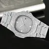 Comercio Exterior Transfronterizo Más Vendido Moda Cielo Estrellado Strass Calendario Reloj de Cuarzo Estilo Hip-Hop Completo de Diamantes Reloj de Correa de Acero para Hombres y Mujeres