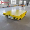 Carrinho de Plataforma Plana com Alimentação por Trilho para Oficina, Carro de Plataforma Plana para Transporte em Cruzamentos de Trilhos, Carrinho Deslizante de Trilho com Controle Remoto e Detecção de Obstáculos Dianteiro e Traseiro