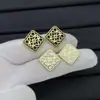 Pendientes cuadrados huecos de Luo Europa y Estados Unidos comercio electrónico transfronterizo joyería lujo gama alta nicho diseño moda una generación de cabello