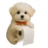 Caja de pañuelos de pared con temática de perro, portarrollos para almacenamiento de papel higiénico en el baño, linda decoración de baño para mascotas, uso en el hogar, instalación sin taladro