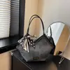 Nova Bolsa de Ombro Único de Alta Qualidade para Axila com Elegante Padrão Xadrez Contrastante, Bolsa de Mão Versátil da Moda, Bolsa Tote, Bolsa Feminina com Lenço de Seda