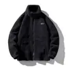 Chaqueta de Lana de Cordero para Hombre Otoño e Invierno Estilo Americano Cálida Chaqueta de Algodón Versátil Color Sólido Cuello Alto Cardigan Engrosado Sudadera con Cremallera Chaqueta
