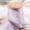 Borda reta Borda Bud impressão folha de camélia rosa fita laço diy acessórios de cabelo acessórios de vestuário acessórios feitos à mão fita