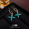 Pendientes de Trébol de Cuatro Hojas Retro de Aguja de Plata Nicho Lujo Accesible Francés Pendientes Elegantes de Gama Alta Exquisitos Suaves Pendientes de Moda