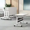 Mesas e cadeiras de treinamento dobráveis mesa longa de emenda móvel com rodas mesa de escritório multifuncional combinação de mesa e cadeira para sala de conferências