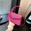 Bolsa quadrada pequena e simples para mulheres 2023 Verão nova moda cor sólida bolsa de ombro bolsa de mão casual bolsa mensageiro retrô
