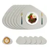 Mantel individual para mesa de comedor de cuero con patrón de grano en forma de lágrima, extra grueso, doble cara, estilo western, aislante de calor, venta al por mayor, impermeable y a prueba de aceite