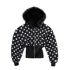 Otoño e Invierno Europeo y Americano Nuevo Y2K Sudadera Ajustada Corta con Cuello de Piel Cremallera Estilo Ins Ajustada Corta Estampado de Leopardo Chaqueta de Moda