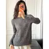 Kaijian Colección Otoño 2026 Suéter de Punto para Mujer Cuello Redondo Suéter de Punto Trenzado Suéter de Cachemira para Mujer Manga Larga Estilo Coreano