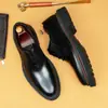 Zapatos Oxford Brogue para Hombre, Piel de Vacuno de Capa Superior Envejecida, Suela Gruesa, Aumentan la Altura, Versátiles Zapatos de Cuero Formales de Negocios Estilo Británico para Hombres